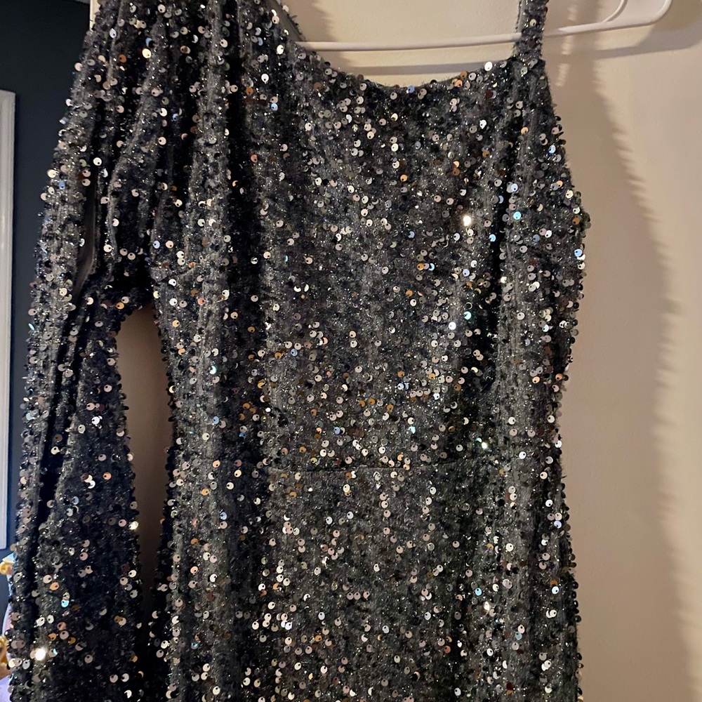 Sequin One-Shoulder Dress